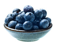 Japanese bowl with blueberries isolated