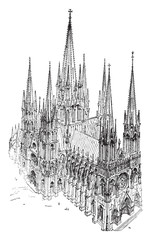 Wall Mural - a cavalier view of the thirteenth century cathedral, built entir