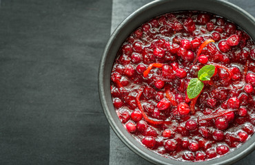 Poster - Bowl of homemade cranberry sauce