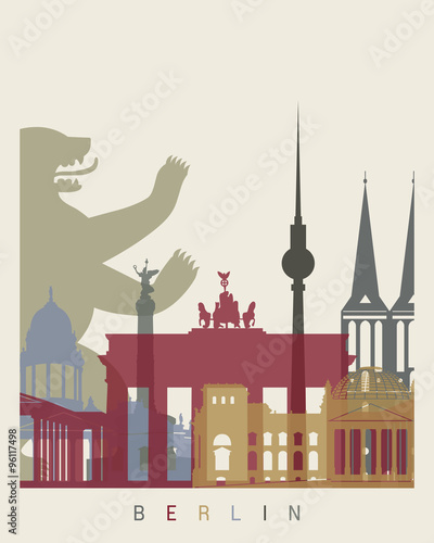 Nowoczesny obraz na płótnie Berlin skyline poster