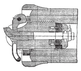 Wall Mural - breech mechanism and barrel short shutter 155 millimeters, vinta