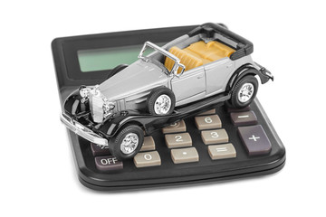 Canvas Print - Calculator and toy car