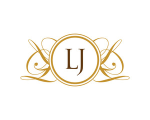 Wall Mural - LJ Luxury Ornament initial logo