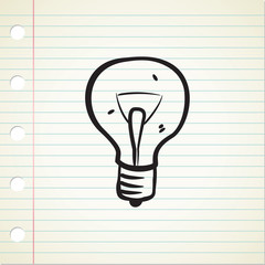 Wall Mural - hand drawn light bulb