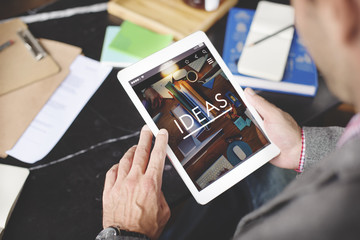 Wall Mural - businessman working ideas creative workplace concept