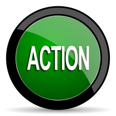Aufkleber - action green web glossy icon with shadow on white background