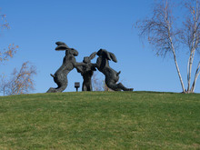 Dancing Hares Sculpture