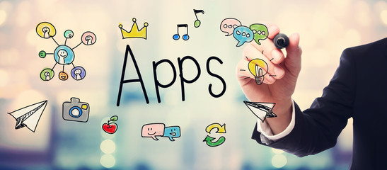 Businessman drawing APPS concept