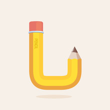 L Letter Formed By Pencil.