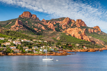 Wall Mural - Village Among Red Rocks of Esterel Massif-France