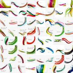 Set of business wave corporate backgrounds, flyers, brochure design templates