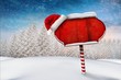 © vectorfusionart - Santa sign in north pole