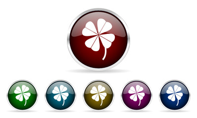 Aufkleber - four-leaf clover vector icons set