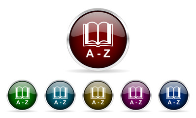 Poster - dictionary glossy web icon vector set