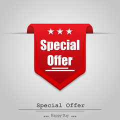 Canvas Print - illustration of special offer on a gray background with shadow