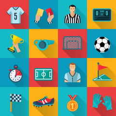 Sticker - Soccer Flat Icons Set