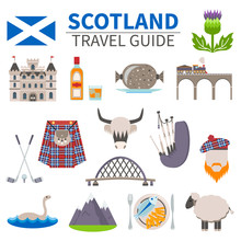 Scotland Travel Icons Set