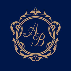 Vintage monogram template