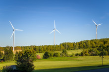 Wind Turbines And Clear Sky