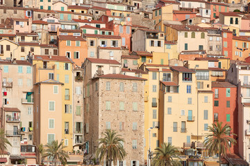 Wall Mural - Colorful houses in Menton town, Provence, France