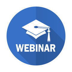 Aufkleber - webinar blue flat desgn icon with shadow on white background