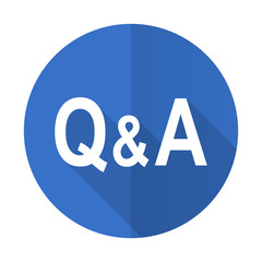 Aufkleber - question answer blue flat desgn icon with shadow on white background