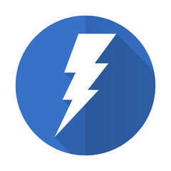 Poster - bolt blue flat desgn icon with shadow on white background