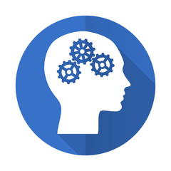 Aufkleber - head blue flat desgn icon with shadow on white background