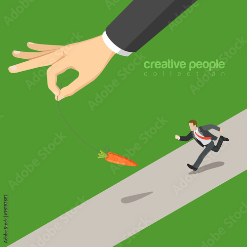 Fotografía Flat 3d isometric vector business bait catch businessman