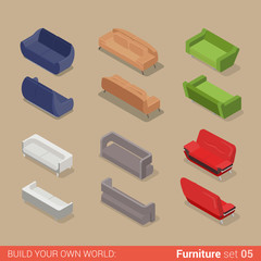 Wall Mural - sofa seat couch divan flat vector isometric furniture