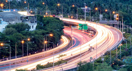 Car moving light on expressway