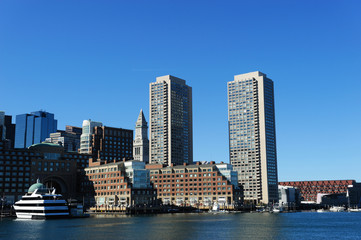 Poster - Boston harbor skyline