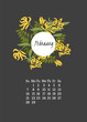 Calendar for 2016 with flowers ylang-ylang