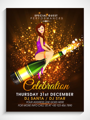 Sticker - Flyer or Banner for New Year's Eve Party celebration.