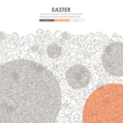 Wall Mural - easter Doodle Website Template Design