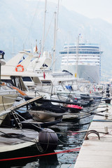 Poster - Kotor, Montenegro, November, 16, 2015: Cruise liner in Kotor, Montenegro