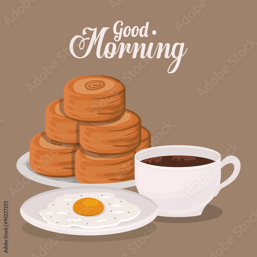 Fototapeta do kuchni good morning breakfast design 