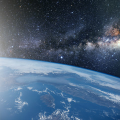 Wall Mural - image of stars and a planet in the galaxy. some elements of this