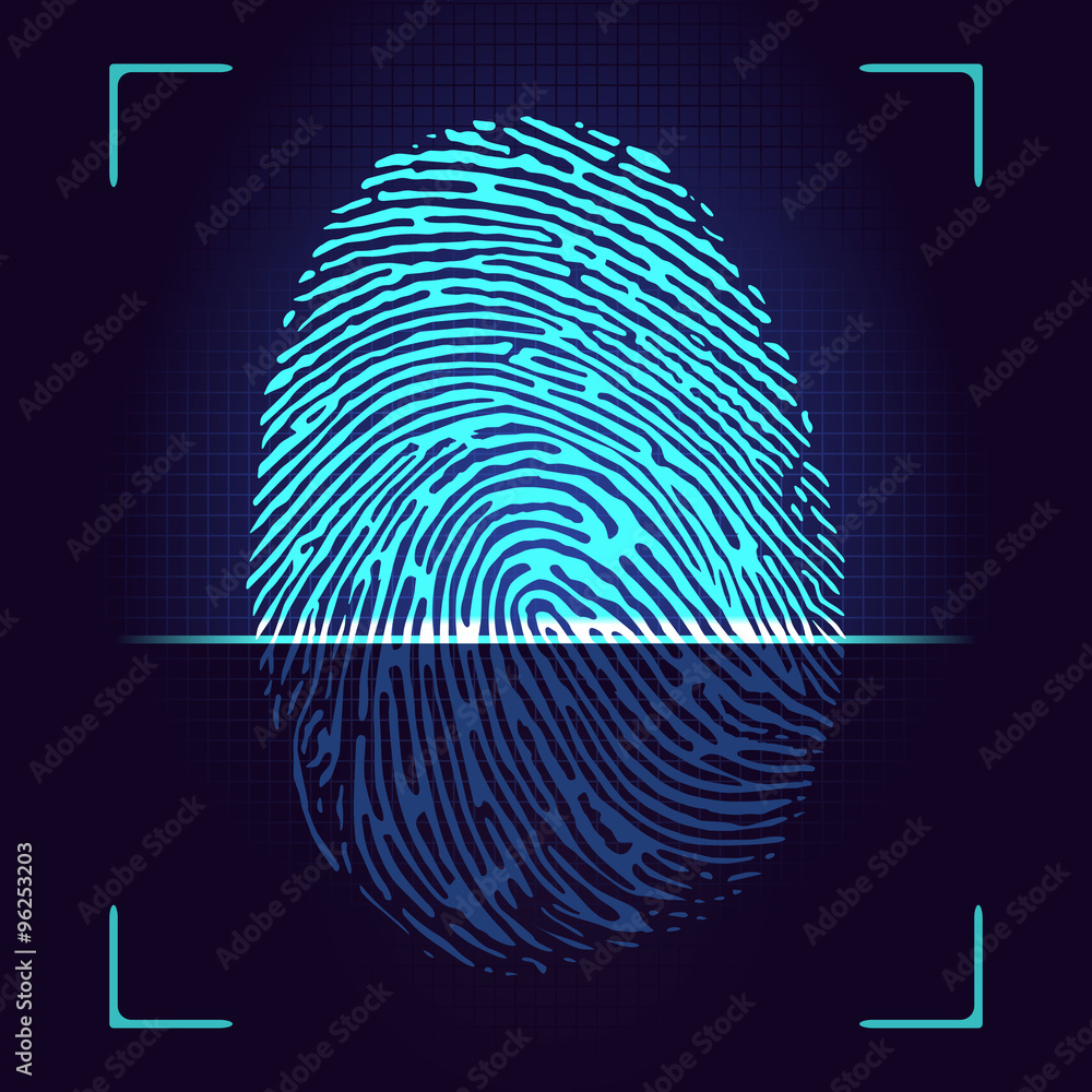 Fingerprint scanner Stock Vector | Adobe Stock