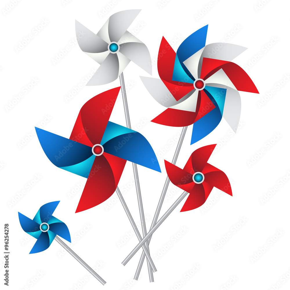 Vane Color Paper Vector set of paper weather vanes in patriotic colors with 4 and 8 ...