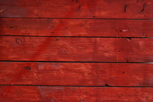 Red Vintage Painted Wooden Panel With Horizontal Planks
