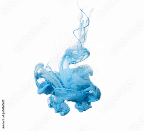 Zdjęcie XXL Streszczenie niebieskiej farby akrylowej w wodzie ..