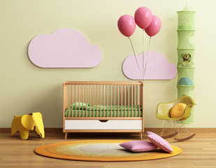 Wall Mural - Baby's room with yellow chair