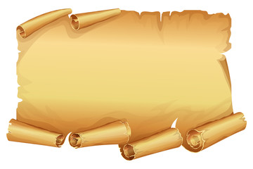 Wall Mural - Big golden scroll of parchment 