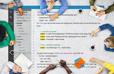 Wall Mural - php programming html coding cyberspace concept
