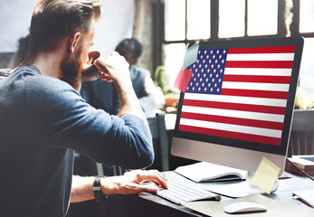 Wall Mural - american flag nationality liberty country concept