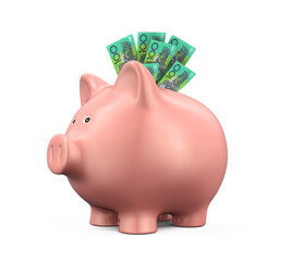 Wall Mural - Piggy Bank with Australian Dollar