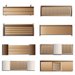 © jenjira - Outdoor furniture , Bench top view set 6 for landscape design ,