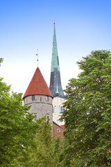 Wall Mural - St Olaf (Oleviste) Church and medieval tower . Tallinn, Estonia