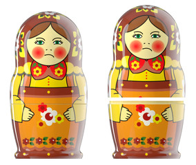 Matreshka doll isolated on white 3d